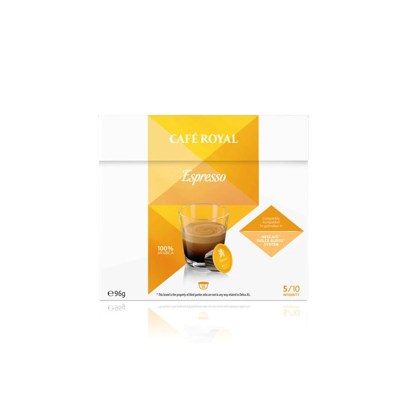 Café espresso compatible x16 capsules 96g - CAFÉ ROYAL