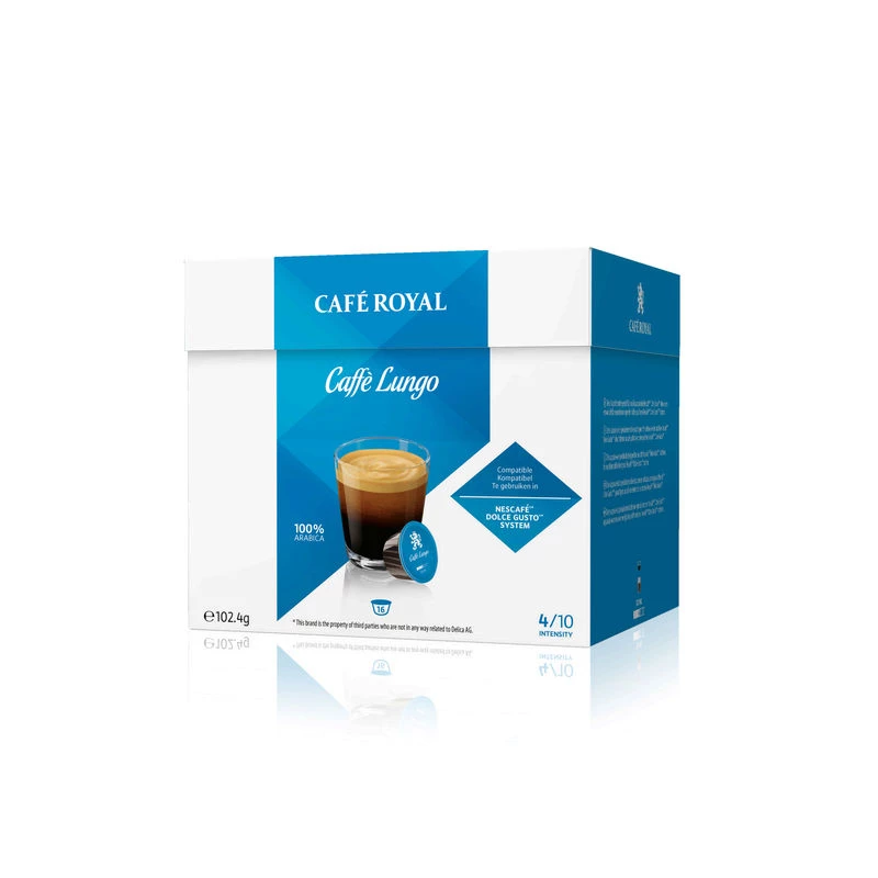 Café lungo x16 capsules compatibles 102g - CAFÉ ROYAL