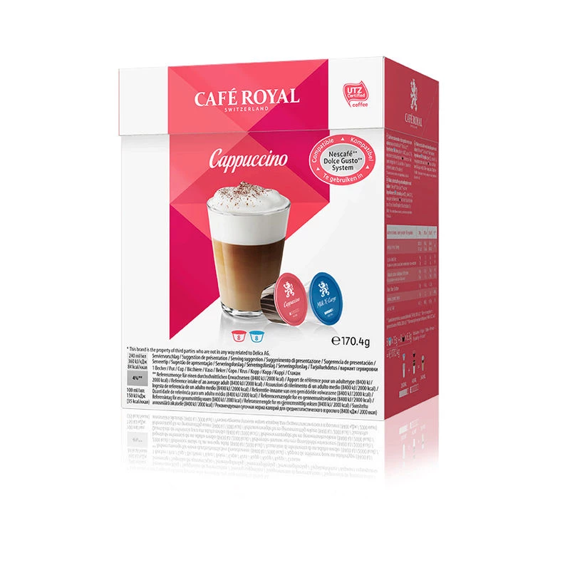 Cappuccino x16 capsules compatible 170g - CAFÉ ROYAL