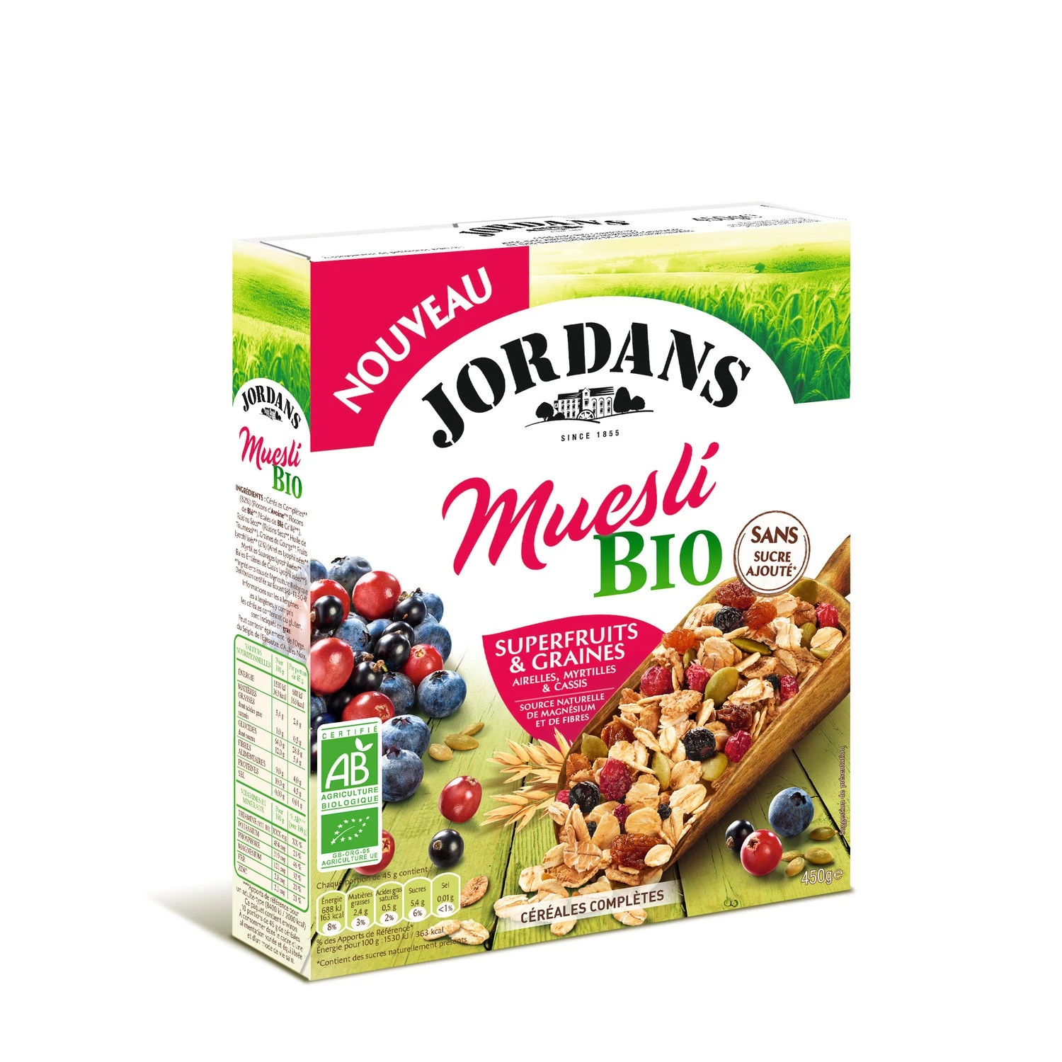 Organic muesli superfruits & seeds 450g - JORDANS