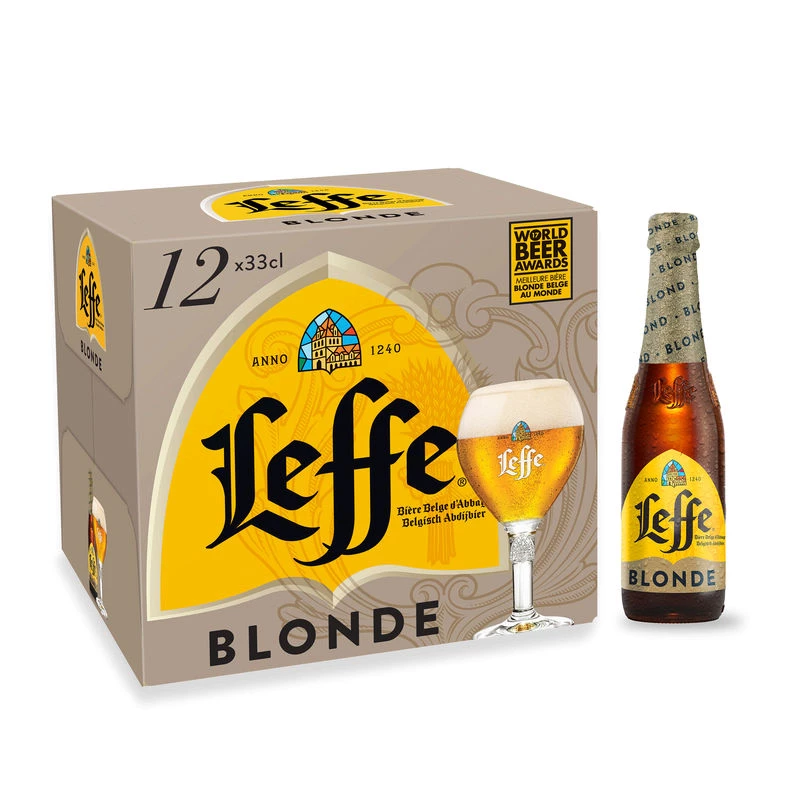 ブロンドビール、12x33cl - LEFFE