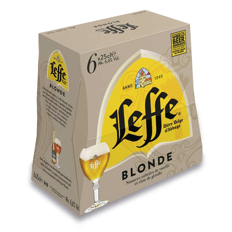 ブロンドビール、6x25cl - LEFFE