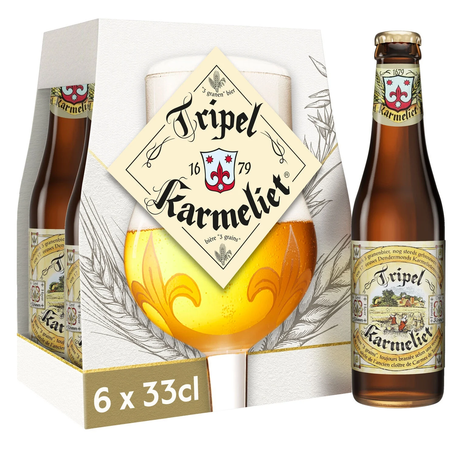 Bia ba màu vàng, 8,4°, 6x33cl - KARMELIET