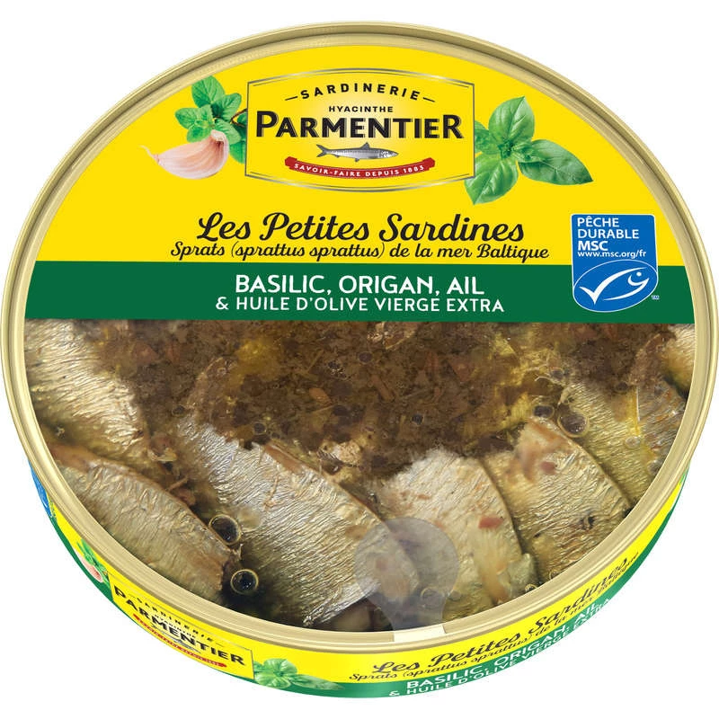 Petite Sardine Basilic Origan & Ail MSC 106g - PARMENTIER