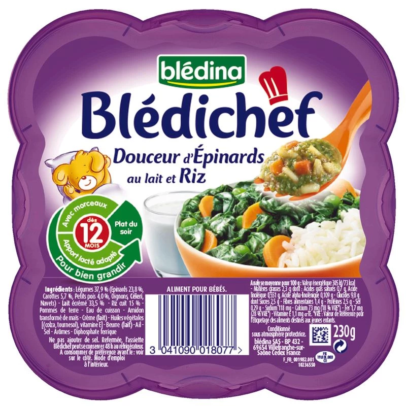 Bledichef sweet spinach in milk and rice 230g