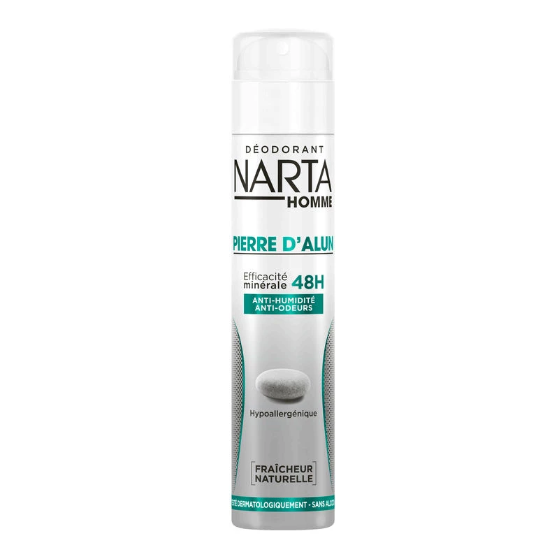 MEN alum stone deodorant 48h natural freshness 200ml - NARTA