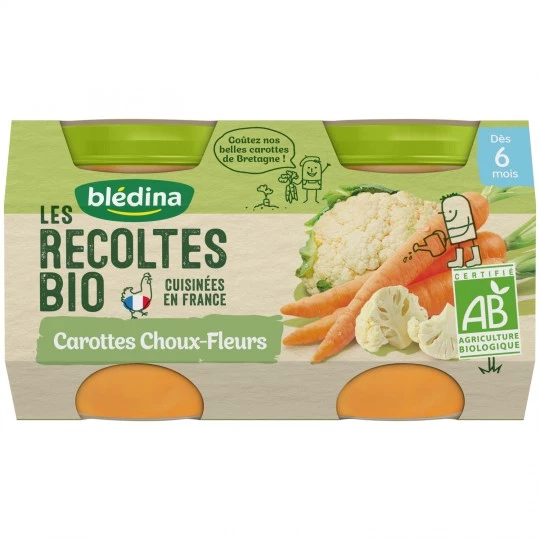 Petits pots BIO carottes/choux fleurs dès 6 mois 2x130g - BLEDINA