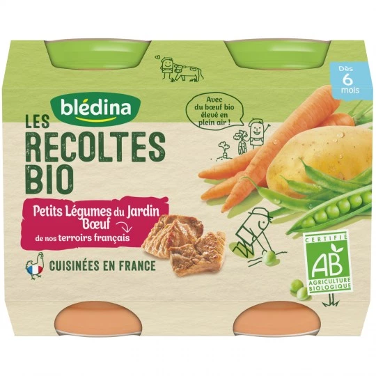 Blédina Petits pots legumes Les Recoltes Bio De 4 a 6 mois 2x130g