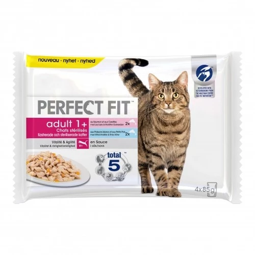 Meal bags for sterilized adult cats chicken beef 4x340g - PERFECT FIT