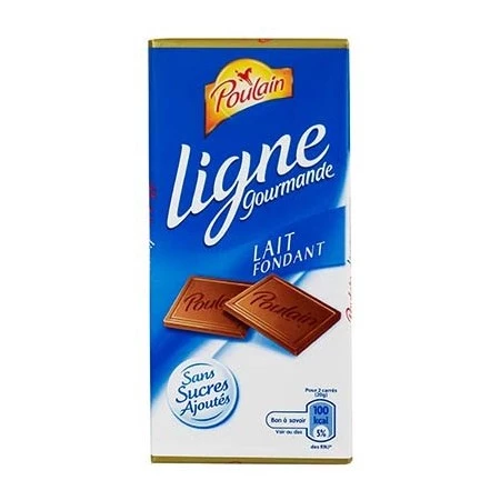 Tablette de chocolat au lait fondant sans sucres ajoutés 100g - POULAIN