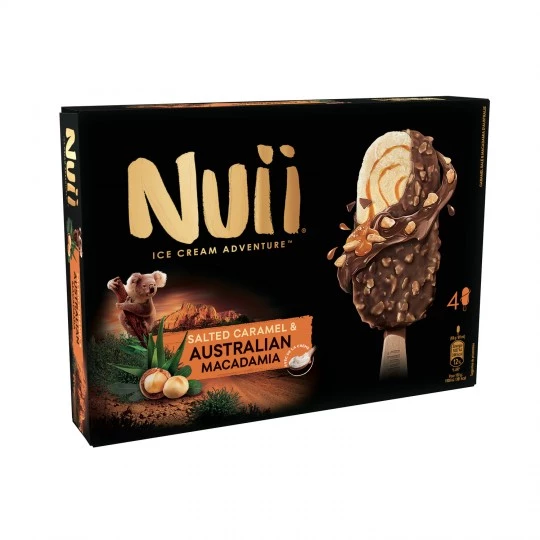 Caramelo salgado australiano e palitos de macadâmia x4 - NUII