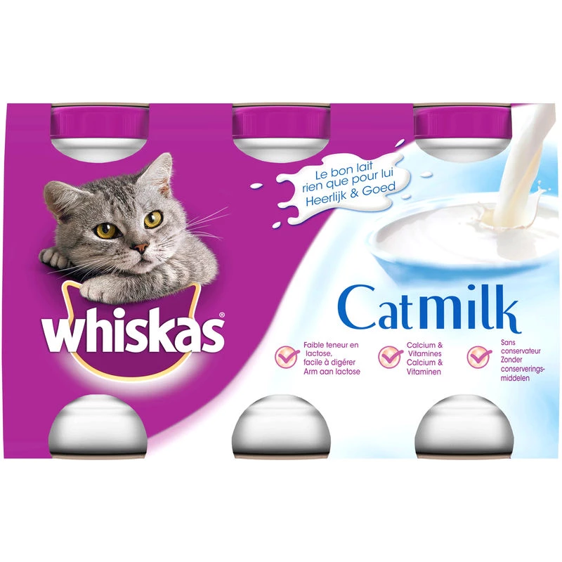 Sữa cho mèo trưởng thành và mèo con Catmilk 3x200 ml - WHISKAS