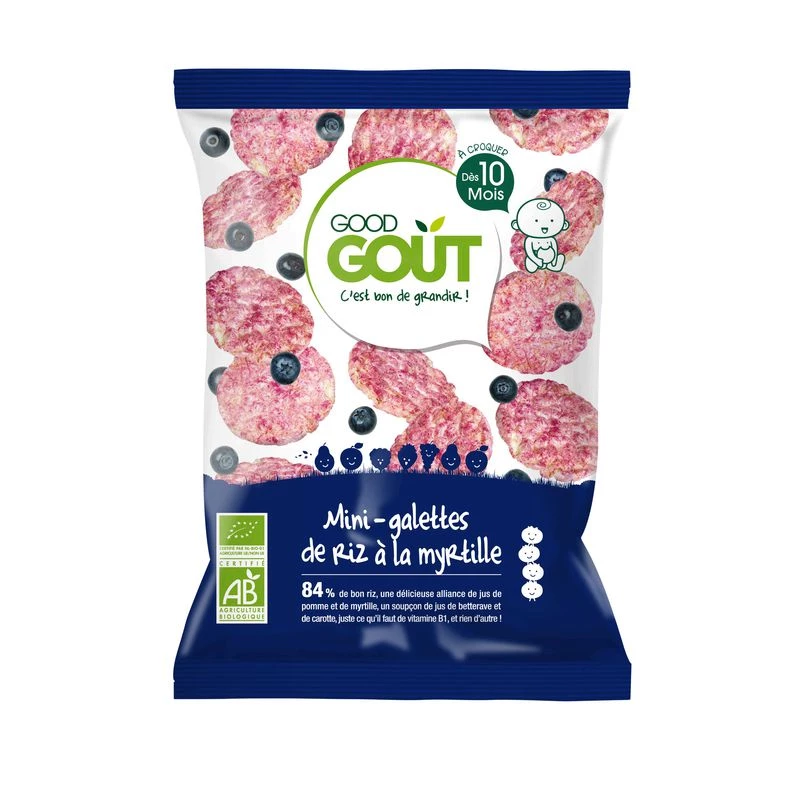 Mini organic blueberry rice cakes from 10 months 40g - GOOD GOUT
