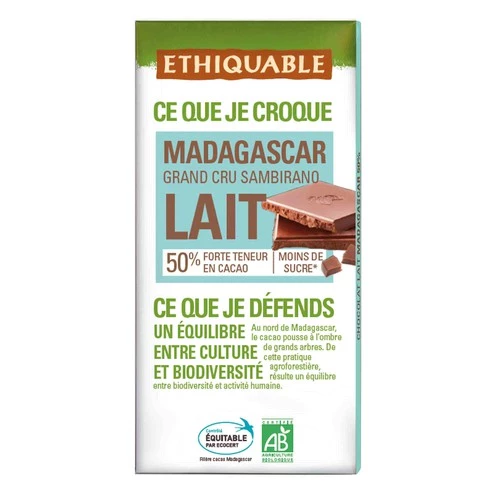 Choco Lait Madagascar Bio 100g