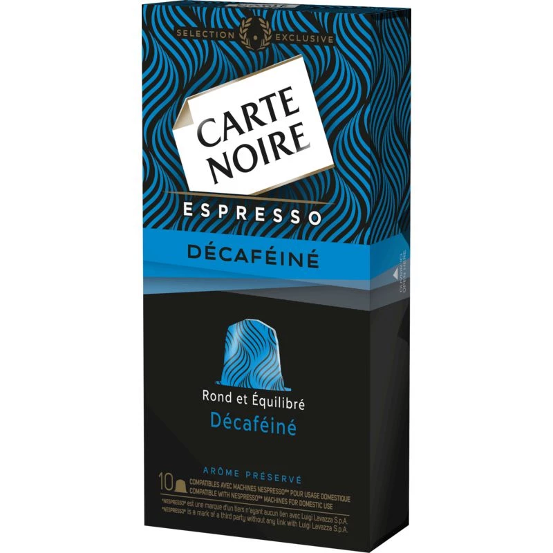 Decaffeinated espresso coffee x10 capsules 53g - CARTE NOIRE