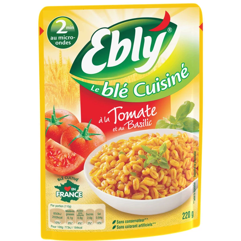 Blé tomate/basilic 220g - EBLY