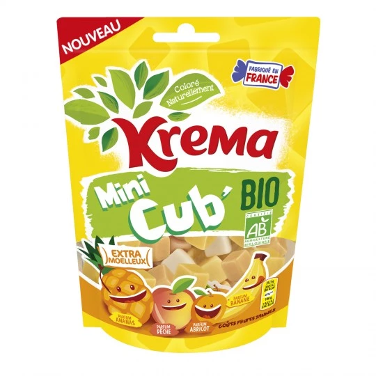 Bonbons mini cub Bio fruit jaune 130g - KREMA