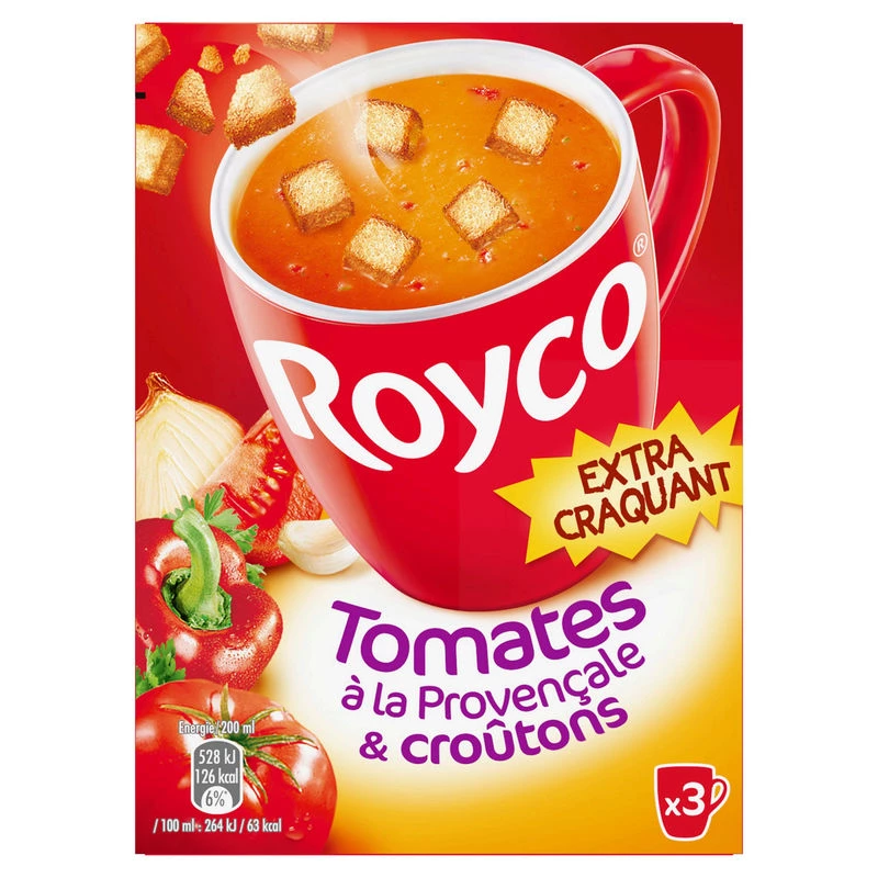 Soupe Tomate à La Provençale et Croûtons, 3X77,7g  - ROYCO