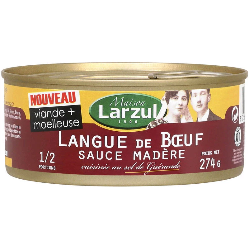 Beef Tongue with Madeira Sauce, 274g - MAISON LARZUL