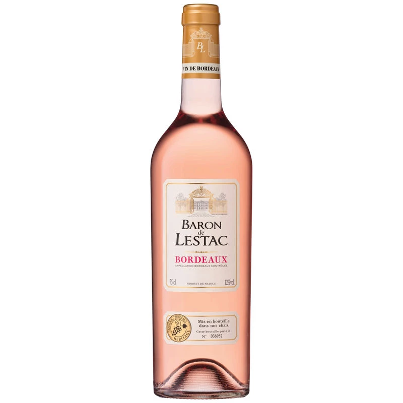 Vin Rosé Bordeaux, 75 cl - BARON DE LESTAC