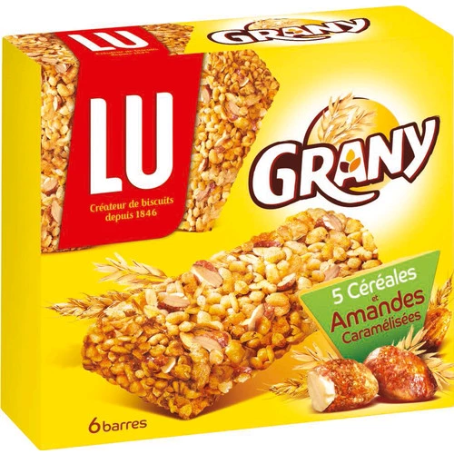 Caramelized almond cereal bars 125g - GRANY