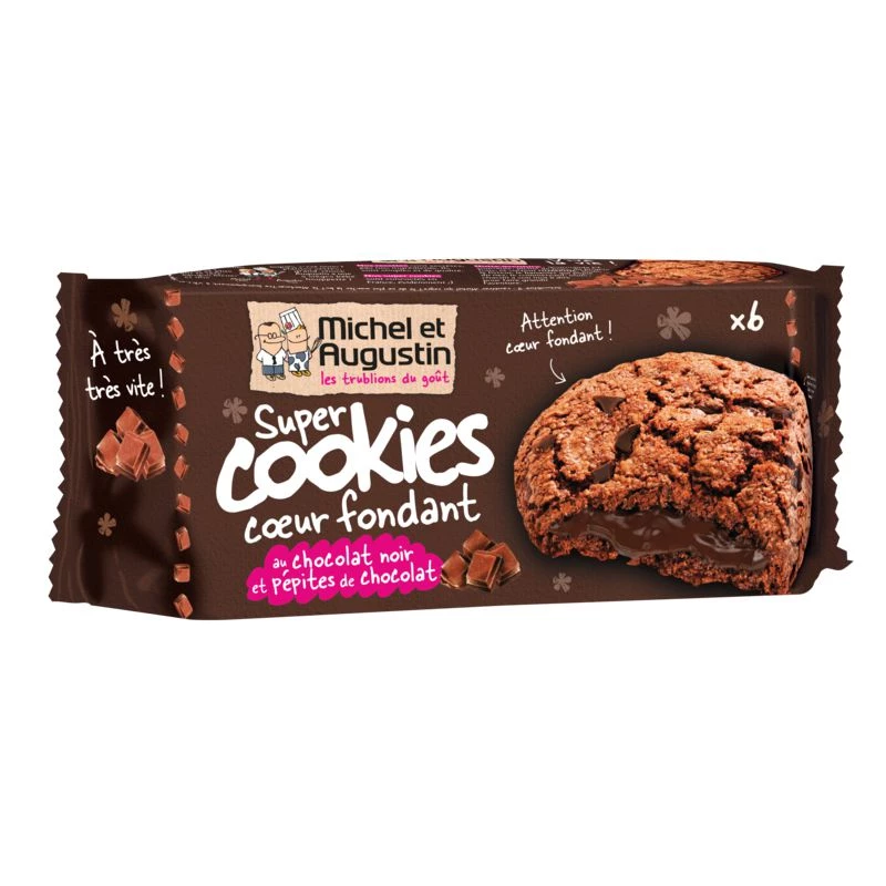 Dark chocolate fondant heart cookies/chips 180g - MICHEL ET AUGUSTIN