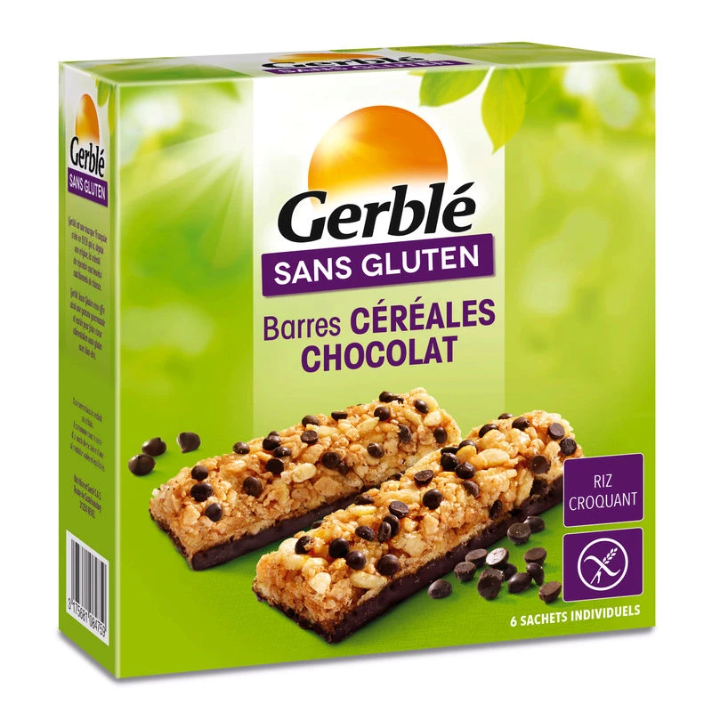 Barres céréales chocolat sans gluten 132g - GERBLE
