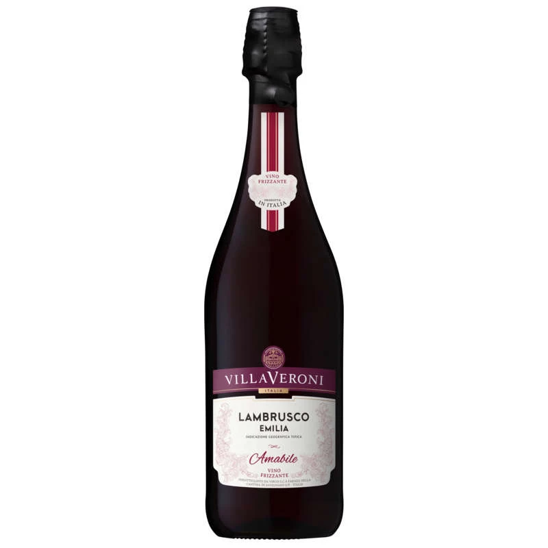 Vin Pétillant Italie Lambrusco Rouge, 75cl - VILAVERONI