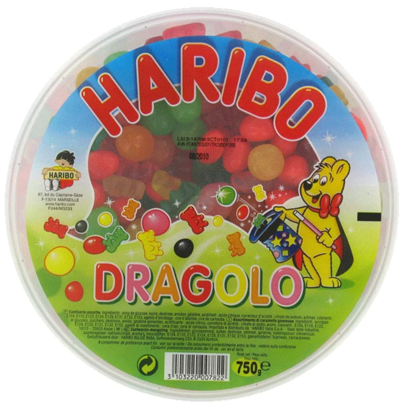 Boite Haribo dragolo 750 grammes, E-FOURNITURES - CONSEIL BUREAUTIQUE  SERVICE