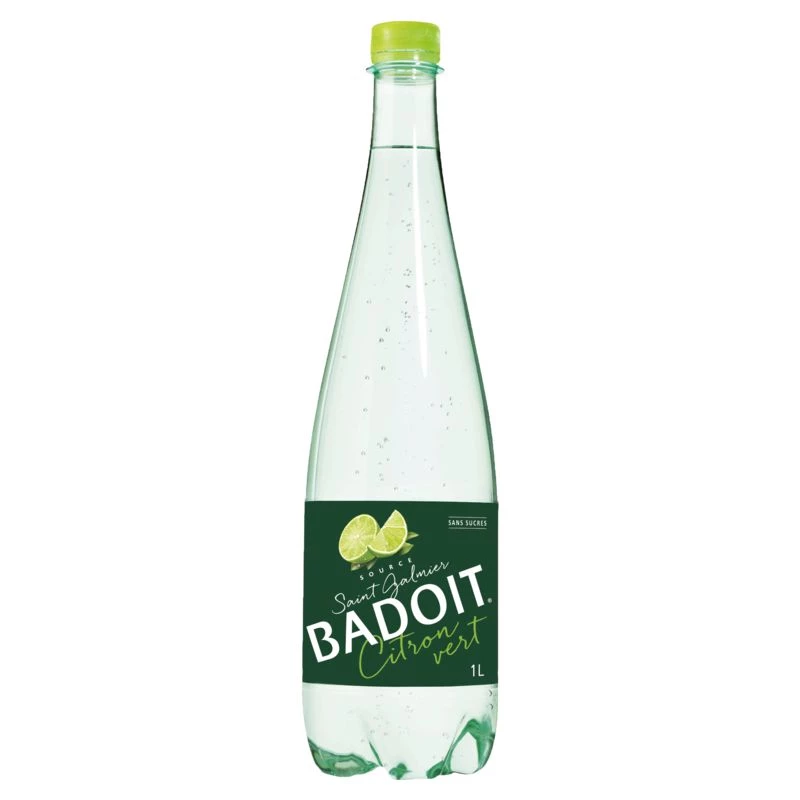 Sparkling natural mineral water with lime flavor 1L - BADOIT