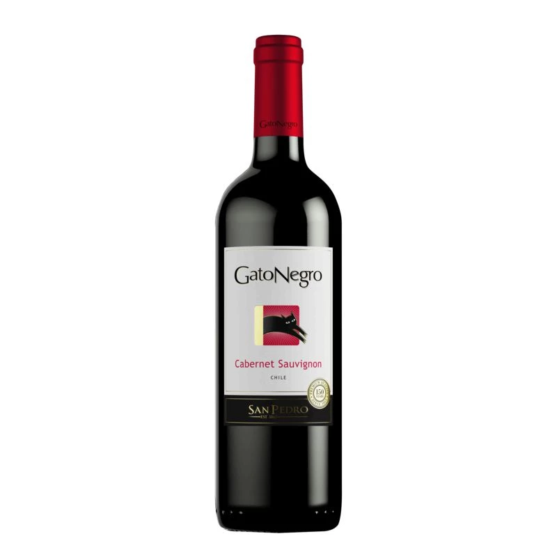 Vin Rouge cu Chili Cabernet Sauvignon, 13,5°, 75cl - GATO NEGRO