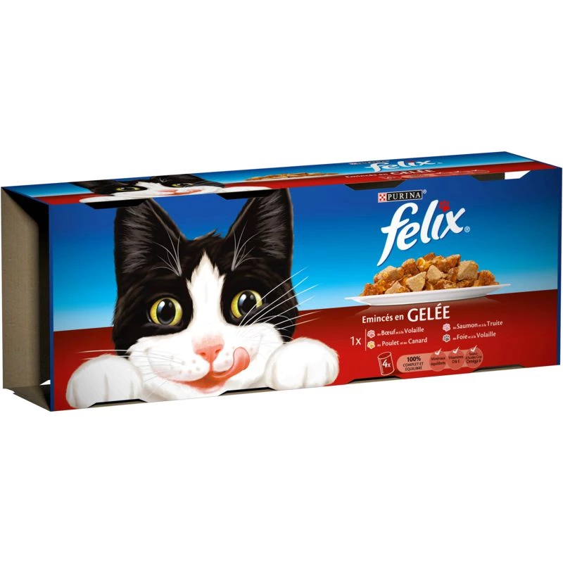 FELIX Beef/Poultry/Fish Cat Food 4X400g - PURINA