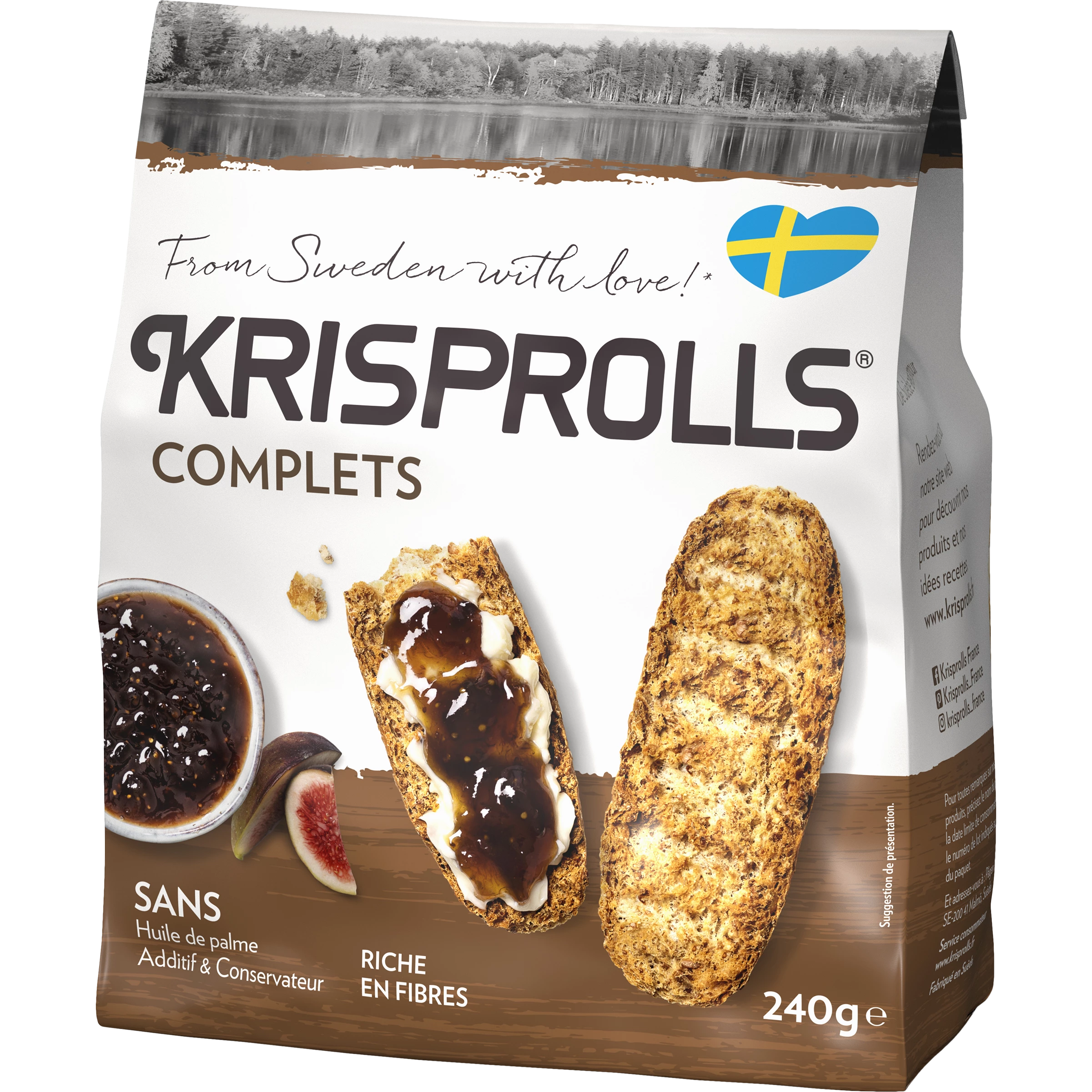 Bánh cuộn Thụy Điển nguyên hạt, 240g - KRISPROLLS