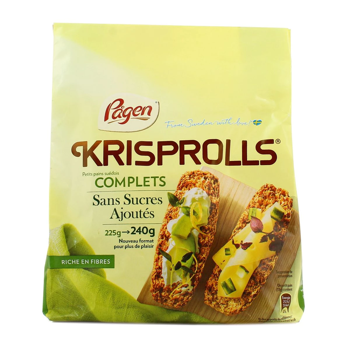 Bánh cuộn Thụy Điển nguyên hạt không thêm đường, 240g - KRISPROLLS