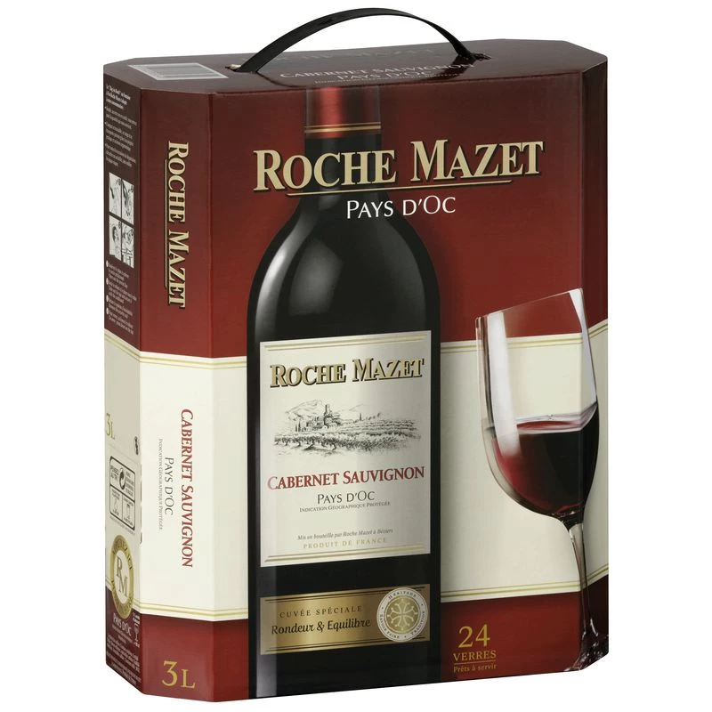 Vin rouge Vin de pays d'Oc Cabernet Sauvignon  la fontaine de 3L -  ROCHE MAZET