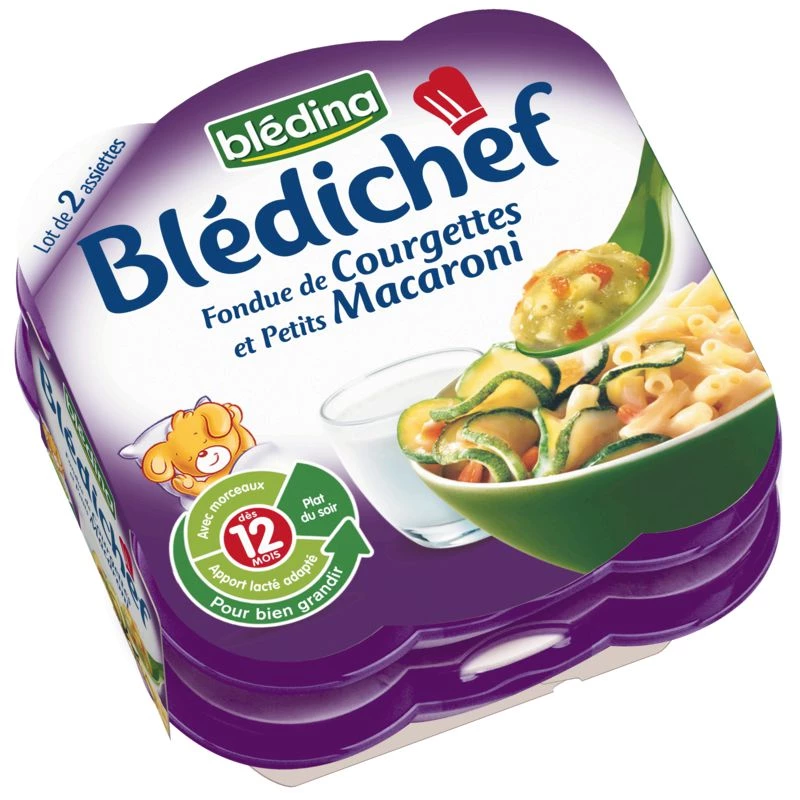 Plat bébé courgettes/macaroni dès 12mois 2x230g - BLEDINA