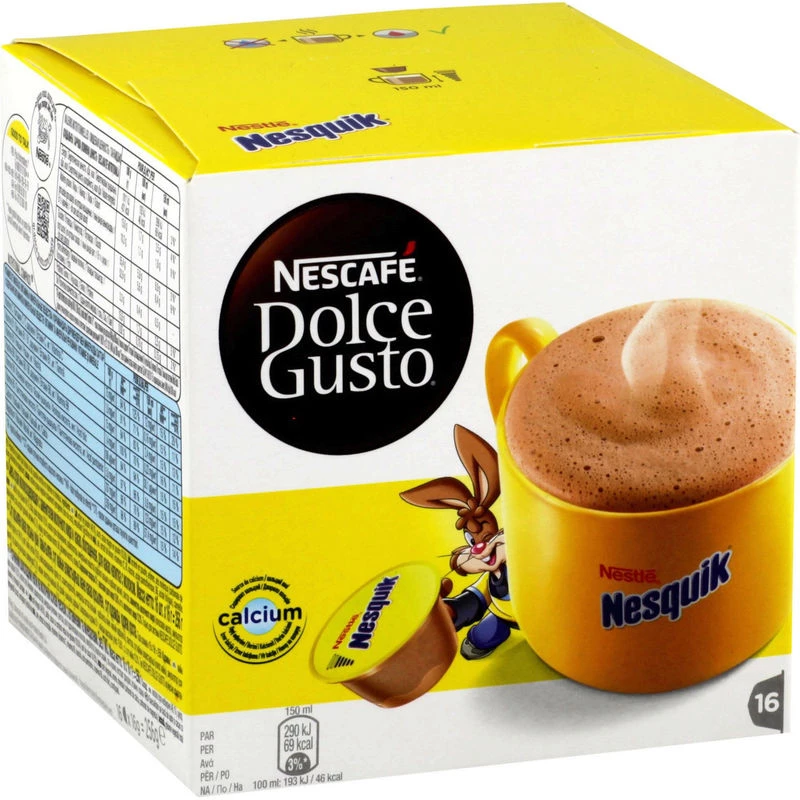 Grossiste Nesquick Chocolat Chaud X16 Dosettes 256g - NESCAFÉ