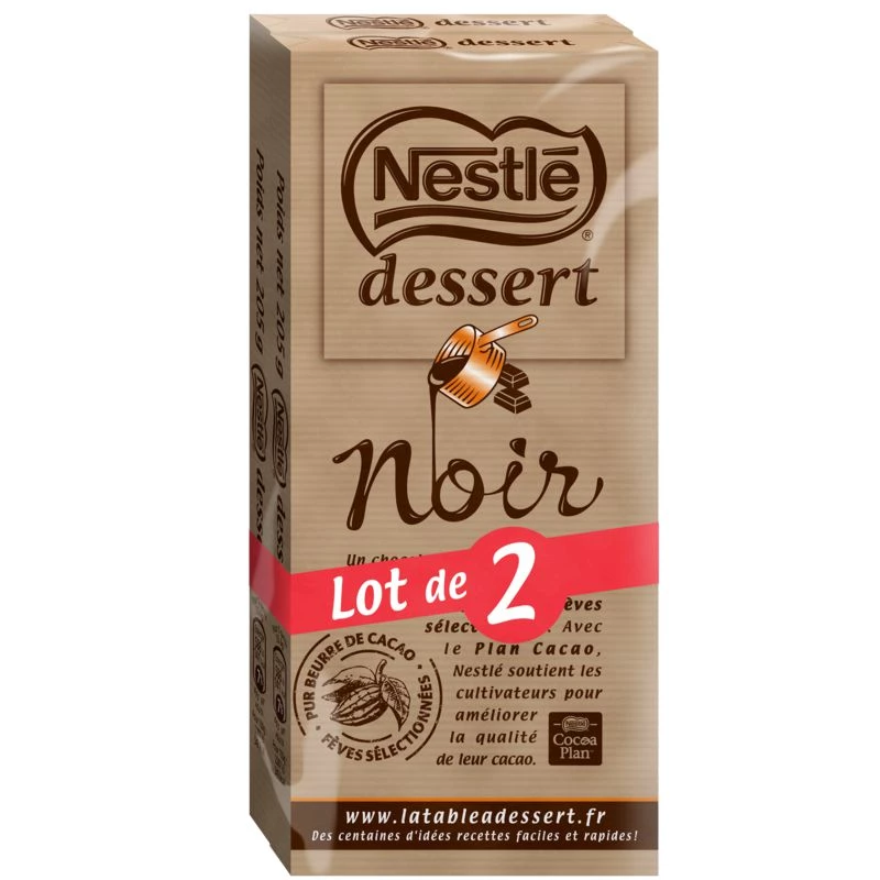 Dark chocolate bar dessert 2x205g - NESTLE