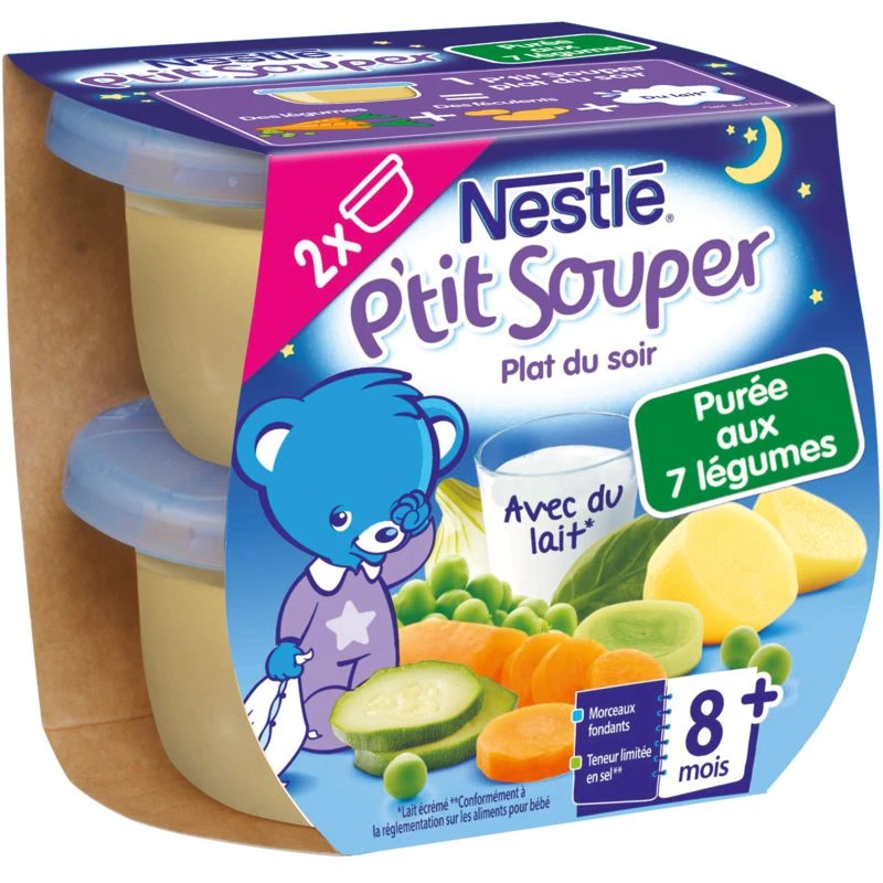 Pots puree with 7 vegetables 8+ months 2x200g - NESTLE