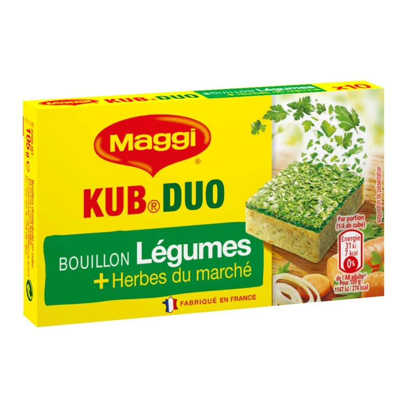 Caldo de Legumes e Ervas Kub Duo Market, 105g - MAGGI