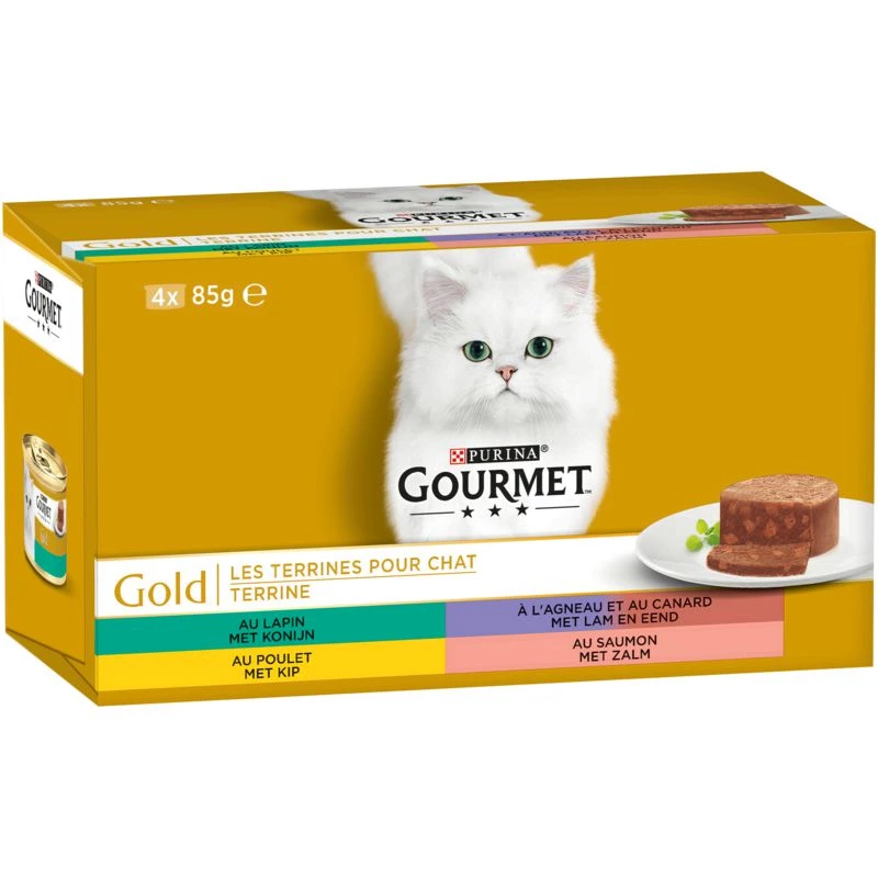 Terrina Patée Gourmet Gold 4x85g - PURINA