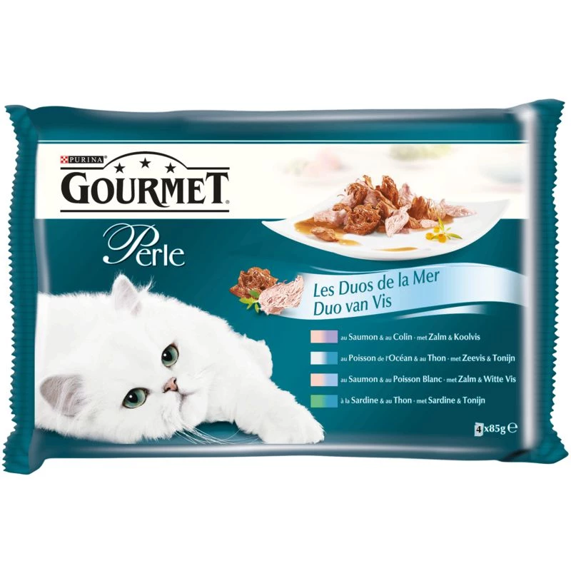 Comida para gatos Duos de la mer 4x85 g - PURINA GOURMET