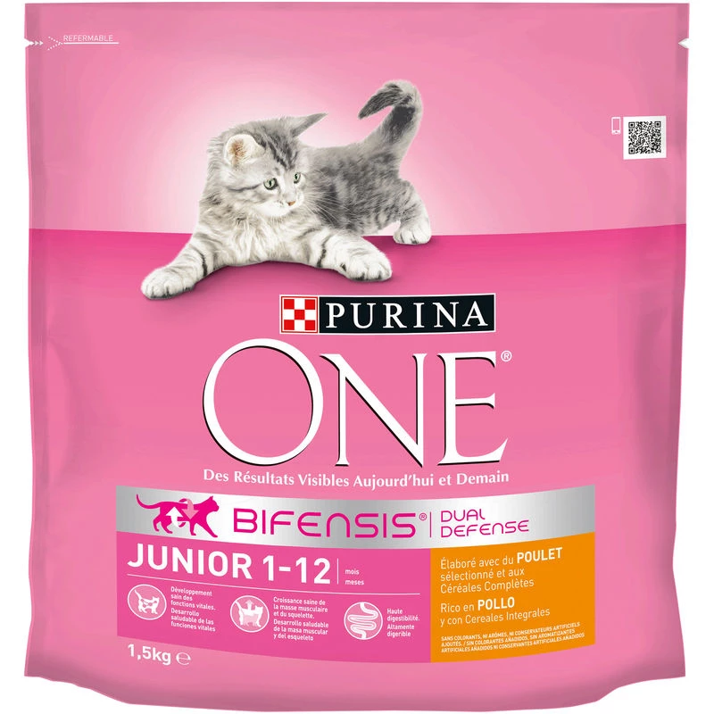 Kattendroogvoer voor katten Junior kip 1,5 kg - PURINA