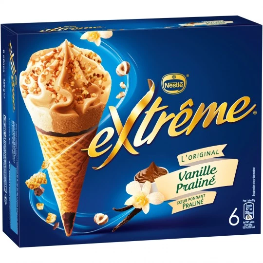 Extreem praline-vanille-ijs x6 - NESTLE