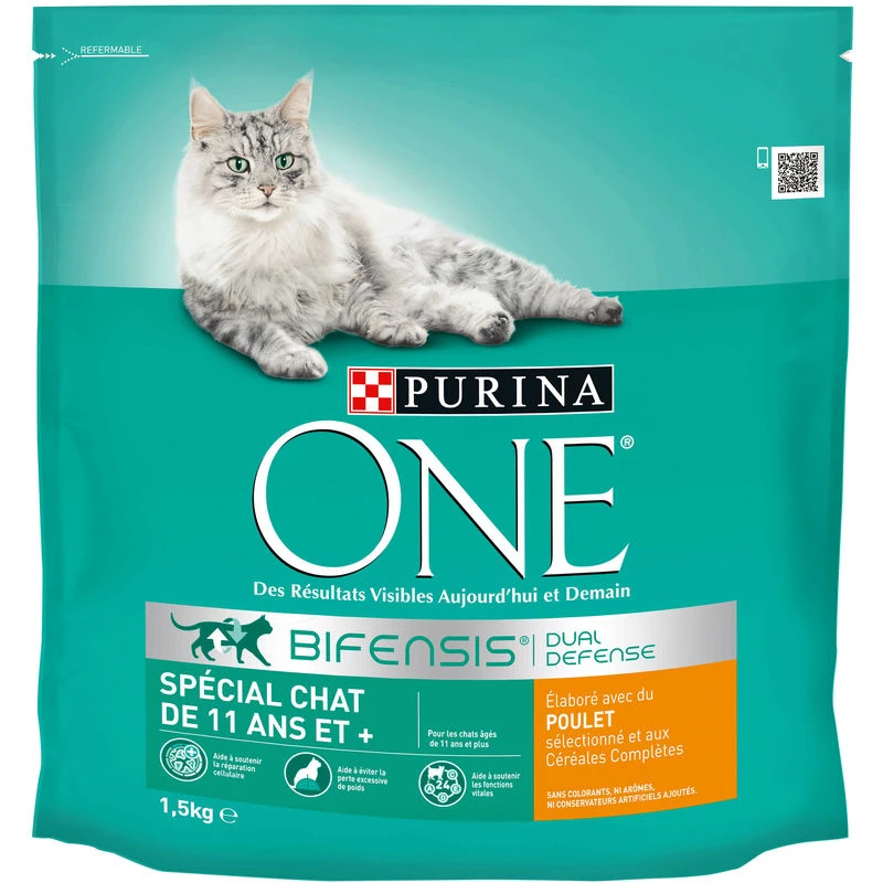 Chicken and whole grain kibble for cats aged 11 and over 1.5 kg - PURINA
