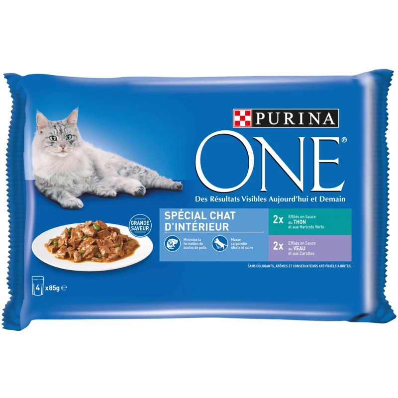 طعام القطط للقطط المنزلية 4x85 جرام - PURINA