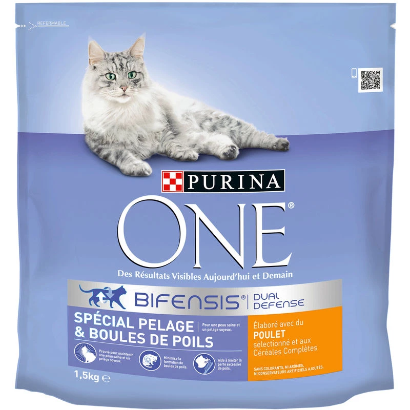 Cat food for special coats and hairballs 1.5kg - PURINA