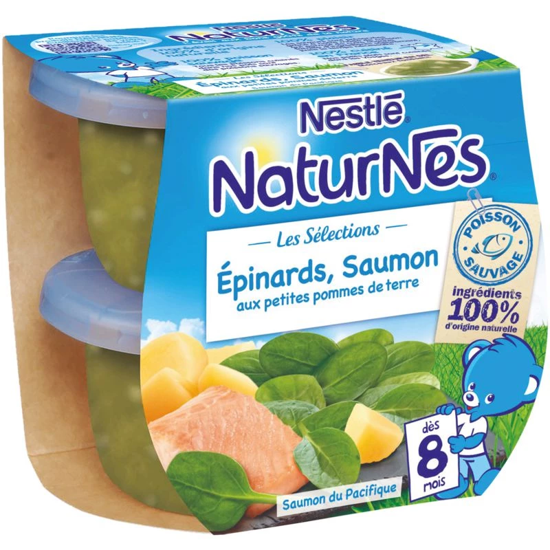 Vasetti spinaci/salmone da 8 mesi 2x200g - NESTLE