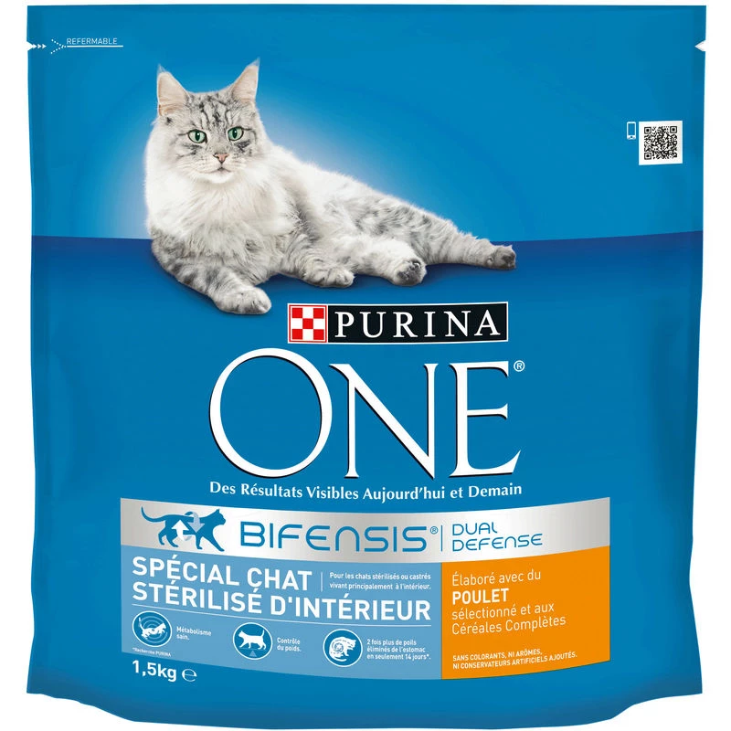 Pienso para gatos esterilizados de interior/pollo 1,5kg - PURINA