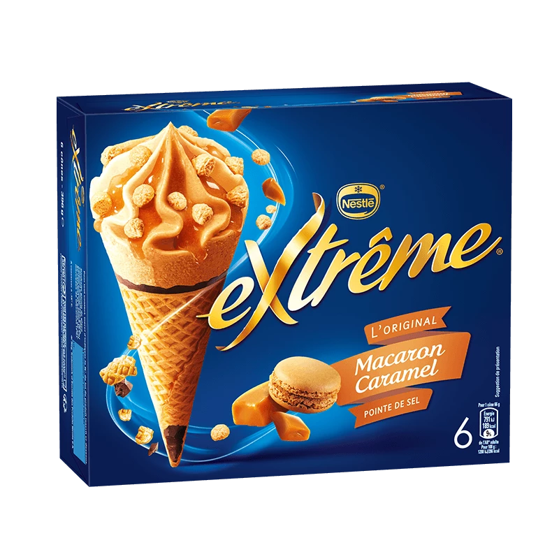 Caramel macaron ice cream with a pinch of extreme salt x6 396g - NESTLE